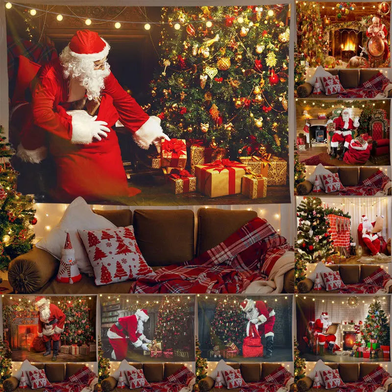 Axyaa Santa Claus Tapestry: Festive Home Decor for Parties, Living Room, Bedroom