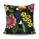 Axyaa Tropical Plant Parrot Decorative Pillow Cover - Flowers Sofa Cushion Case