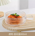 Axyaa Glass Plate Deep Serving Salad Fruit Dish