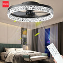 Axyaa Dimmable LED Ceiling Fan Chandelier for Bedroom Home Decor