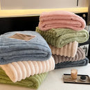 Axyaa Rabbit Plush Coral Fleece Blanket - Soft & Warm Sofa Throw Blanket