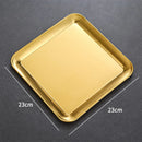 Axyaa Korean BBQ Sandwich Tray: Golden Rectangular Plate for Desserts, Snacks, and Baking.