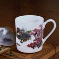 Axyaa Bone  Cafe Tumbler, Chinese Painting Tea Cup