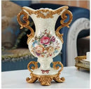 Axyaa European Resin Vase with Artificial Flower Figurines for Home & Office Decor