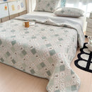 Axyaa Spring Cotton High-Temp Sand-Washed Bed Cover Single Piece, Winter Padded Bed for One