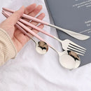 Axyaa Stainless Steel Silverware Set - 24Pcs Dinnerware Cutlery Flatware Kitchen Tableware
