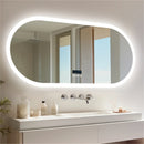 Axyaa Oval LED Bathroom Vanity Mirror with Bluetooth, Digital Display, Anti-Fog