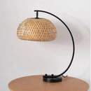 Axyaa Bamboo Weave Table Lamp for Home Office Wabi Sabi Decor