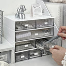 Axyaa Acrylic Pen Holder & Desk Organizer with Drawers - Transparent Makeup Storage Box