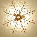 Axyaa Crystal Tree Chandelier Ceiling Light - Elegant Bedroom Pendant Lamp