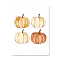 Retro Pumpkin Watercolor Canvas Print, Hello Autumn Quote Wall Art, Axyaa Fall Decor