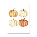 Retro Pumpkin Watercolor Canvas Print, Hello Autumn Quote Wall Art, Axyaa Fall Decor