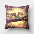Axyaa Cute Owl Cushion Cover for Home Sofa Bedroom Decor