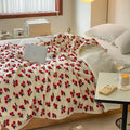 Axyaa Retro Jacquard Cashmere Blended Sofa Nap Blanket, Multifunctional & Thick Lambskin Blanket