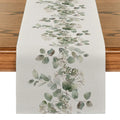 Eucalyptus Table Runner by Axyaa: Watercolor Greenery for Dining and Party Tables