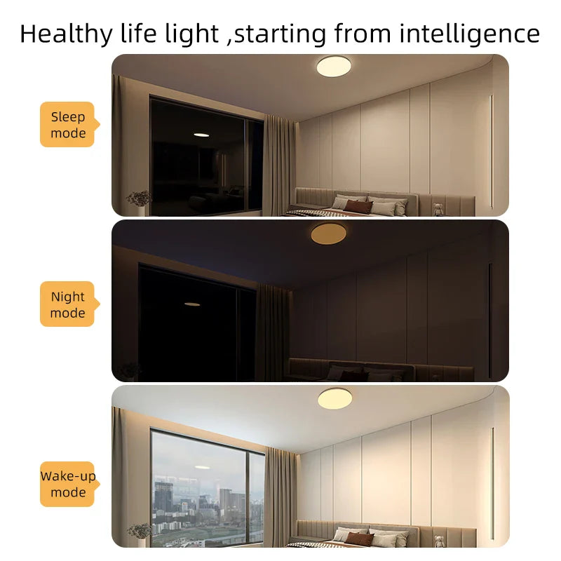 Axyaa Smart LED Ceiling Lamp: Remote Dimmable Ultra-thin 24W 36W for Living Bedroom