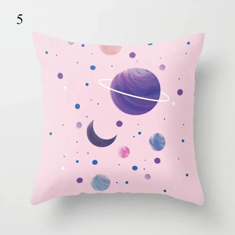 Axyaa Pink Psychedelic Landscape Print Pillowcase for Bedroom Living Room