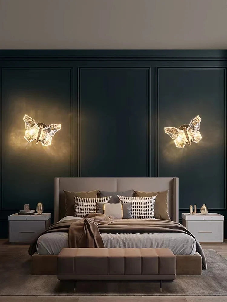 Axya Butterfly Wall Lamp: Nordic Luxury Decoration for Bedroom and Living Room