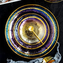 Axya™ Rainbow Glass Dinner Plates with Gold Inlay - Set of 4
