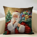 Axyaa Christmas Tree Santa Claus Cushion Cover 45x45cm