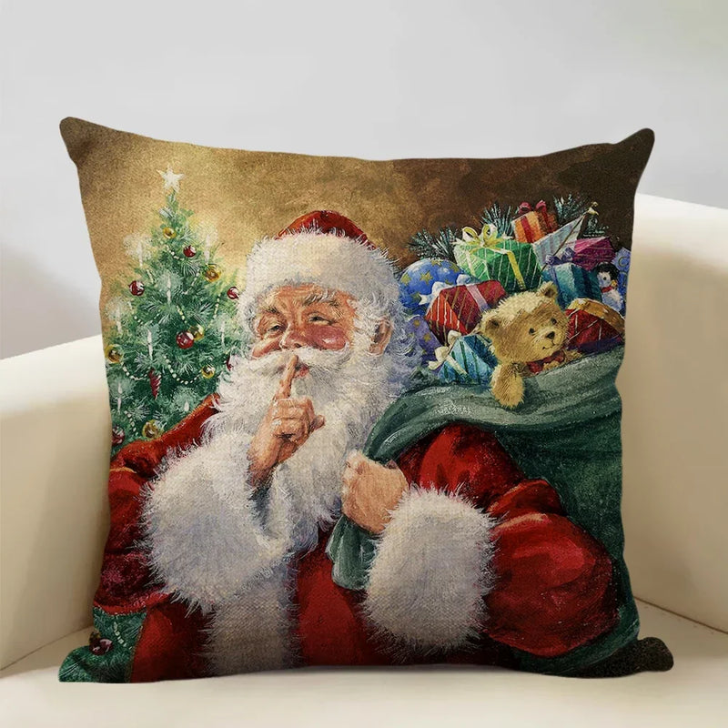 Axyaa Christmas Tree Santa Claus Cushion Cover 45x45cm