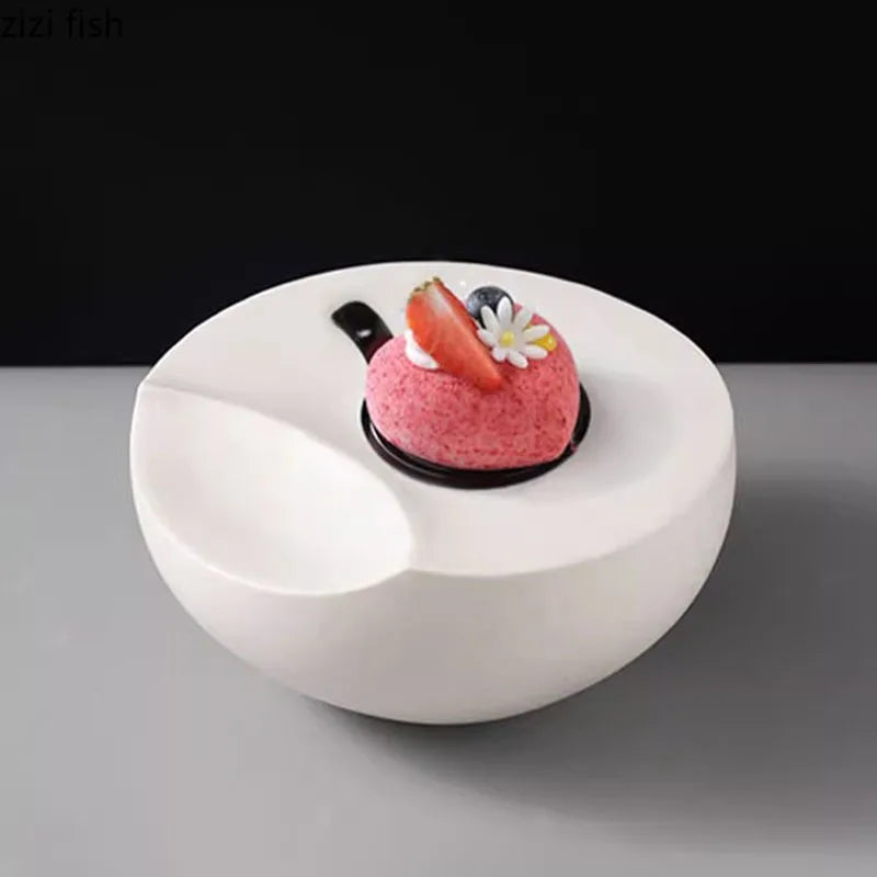Axya Creative Ceramic Dessert Plate Set for Molecular Cooking and Molecular Gastronomy