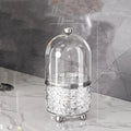Axyaa Clear Acrylic Makeup Brush Holder with Lid, 360 Rotating Vanity Organizer