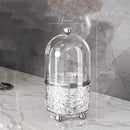 Axyaa Clear Acrylic Makeup Brush Holder with Lid, 360 Rotating Vanity Organizer