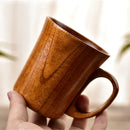 Axyaa Wooden Beer Mug with Handle - High Temp Resistant Tea Coffee Cup