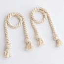 Nordic Tassel Tieback Curtain Clips by Axyaa - Beige Linen Straps, Home Decor