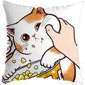 Axyaa Cute Cat Kiss Love Pillowcase 45x45cm - Home Decor Short Plush Pillow Cover