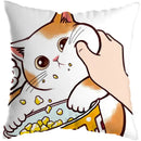 Axyaa Cute Cat Kiss Love Pillowcase 45x45cm - Home Decor Short Plush Pillow Cover