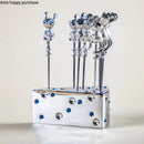 Axya Stainless Steel Fruit Fork Set & Cheese Base Organizer - Decorative Tableware