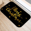 Axyaa Merry & Happy Year Door Mat: Golden Black Letter Print, Non-Slip Floor