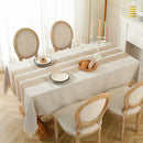 Axyaa Linen Cotton Waterproof Tablecloth for Dining Coffee Table Kitchen Room Decor