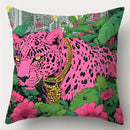 Axyaa Pink Leopard Sofa Cushion Cover Set - 17.7" x 17.7"