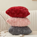 Axyaa Simple Striped Rabbit Plush Pillowcase in Double-Sided Velvet Cover