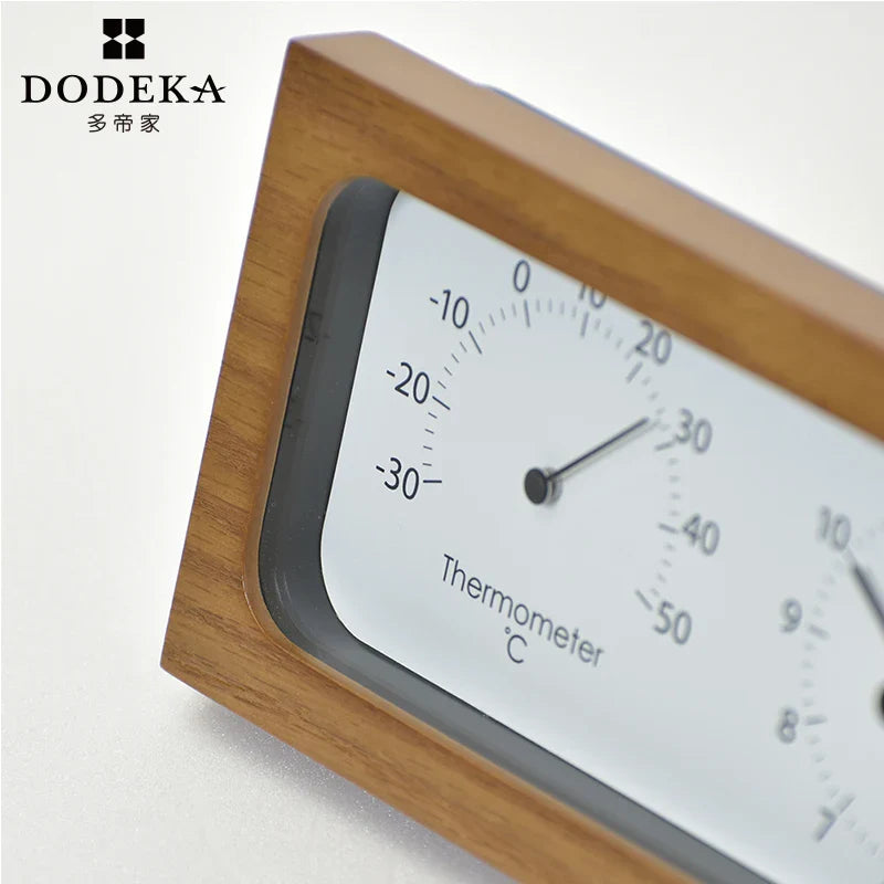 Axya Wooden Desktop Clock with Temperature & Humidity Meter