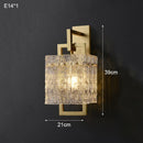 Axyaa Crystal Copper Square Wall Lamp for Modern Living Room, Bedroom, and Hallway