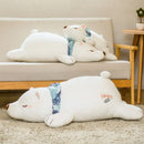 Axyaa Polar Bear Long Pillow Plush Toy - Soft & Cute Sleeping Doll