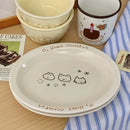 Axyaa Cream Star Cat Ins Wind Illustration Disc High Value Fruit Salad Breakfast Plate