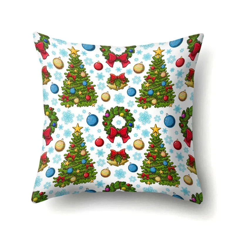 Axyaa Christmas Tree Throw Pillow Case - Festive Xmas Cushion Cover for Home Decor