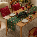 Axyaa Snowflake Jacquard Table Runner: Festive Décor for Winter Home