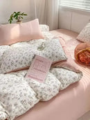 Axyaa Romantic Pink Tulip Bedding Set – Twin Full Queen Princess Style