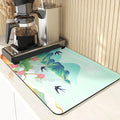 Axyaa Chinese Style Flowers Pattern Cup Mat Set for Dining Table