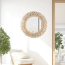 Axyaa Bohemian Woven Mirror: Homestay Style Wall Decor for Living Room, Bedroom & Hotel