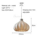 Axyaa Japanese Style Silk Lantern Pendant Lamp in Dark Bronze for Home and Restaurant Lighting.