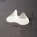 Axya Pure White Irregular Ceramic Dinner Plates - Set of 4