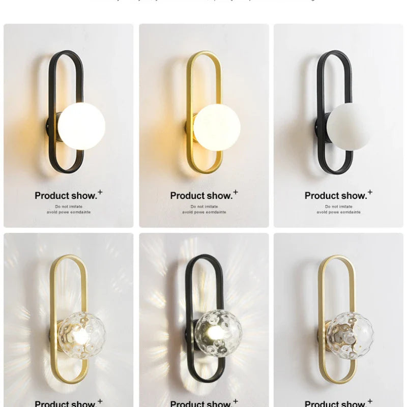 Axyaa Minimalist LED Glass Wall Sconce for Bedroom and Living Room