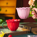 Axyaa Delicate Flower Camellia Coffee Mug Large Capacity Breakfast Cup